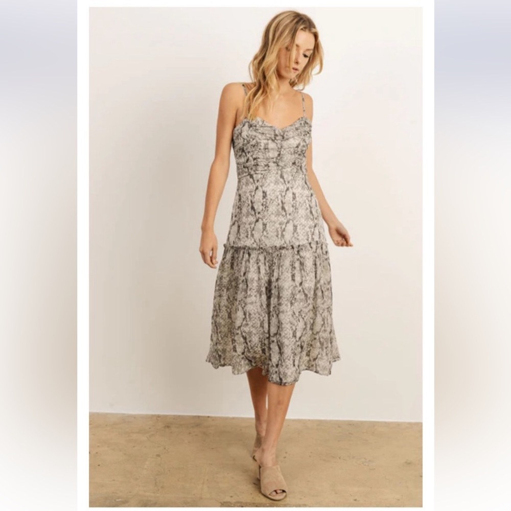 Storia Snake Print Spaghetti Strap Dress